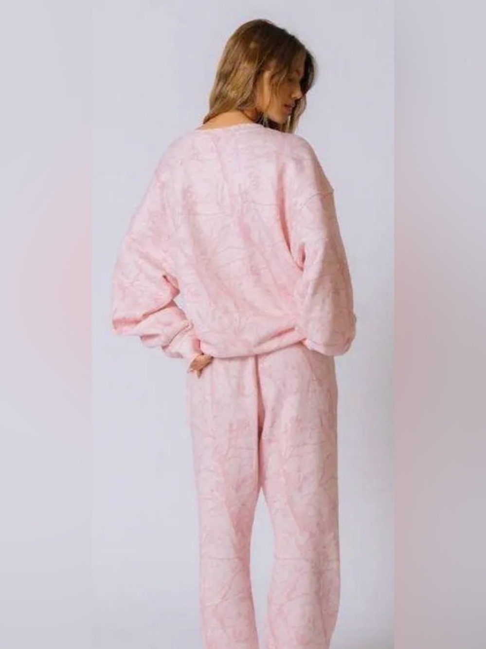 Dairy boy crewneck and sweatpants pink camouflage set